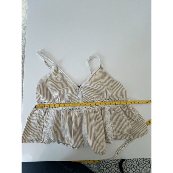 American Eagle Women’s Xl Linen striped Summer Top - Picture 4 of 8